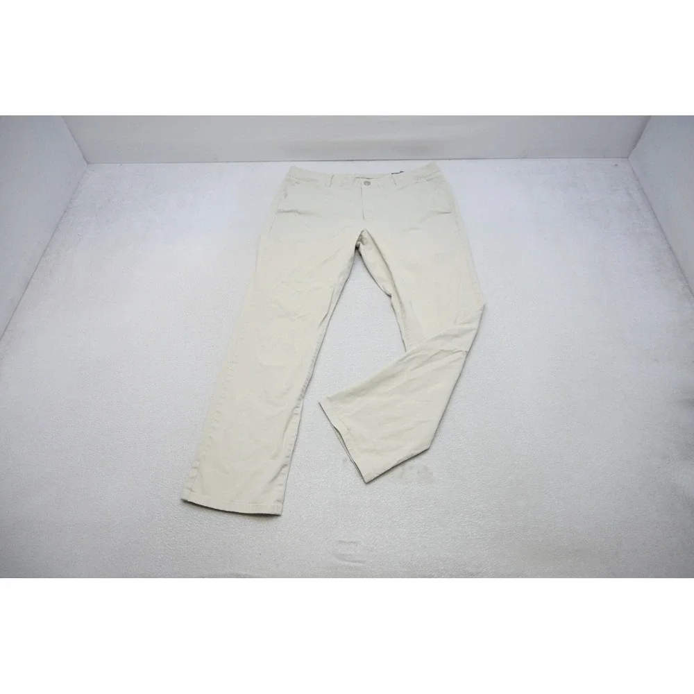 Bonobos Chino Pants Mens 35x30 Beige Slim Straight Cotton Blend Stretch Flat